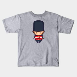 Cute British Royal Guard Cartoon Kids T-Shirt